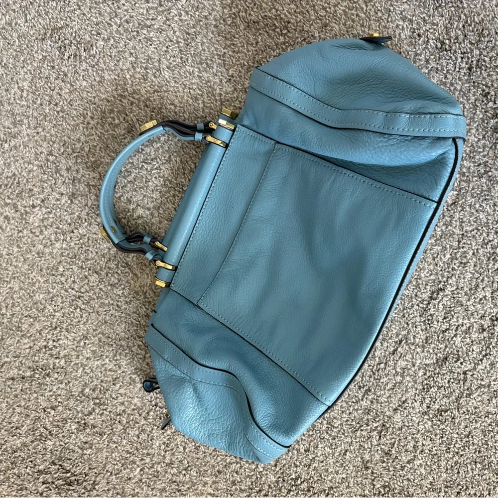 orYANY Teal Leather Satchel - Picture 3 of 4